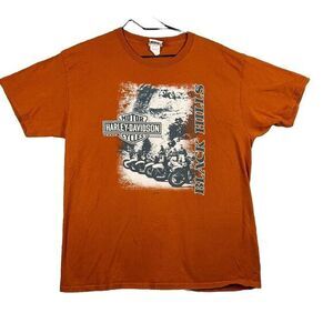 VINTAGE‎ Mens HARLEY DAVIDSON T-Shirt (Large) "Black Hills" Rapid City